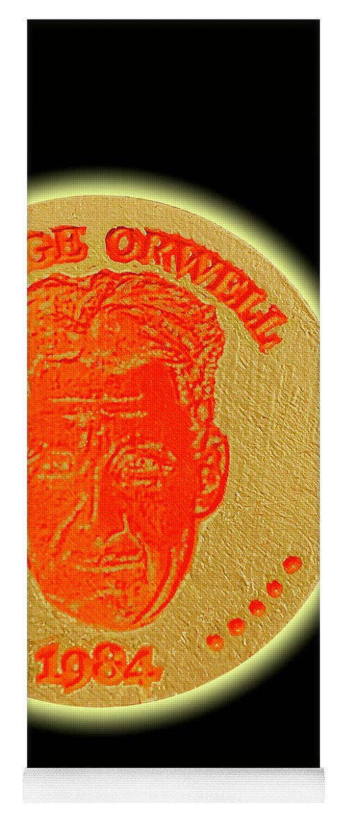Wunderle Yoga Mat featuring the mixed media George Orwell 1984 V1A by Wunderle