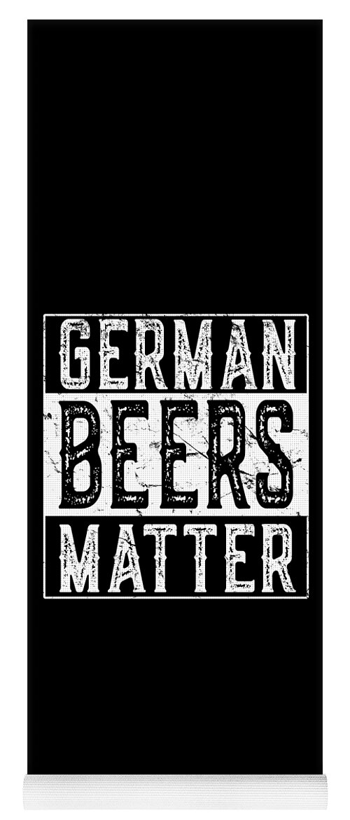 Funny Yoga Mat featuring the digital art German Beers Matter by Flippin Sweet Gear