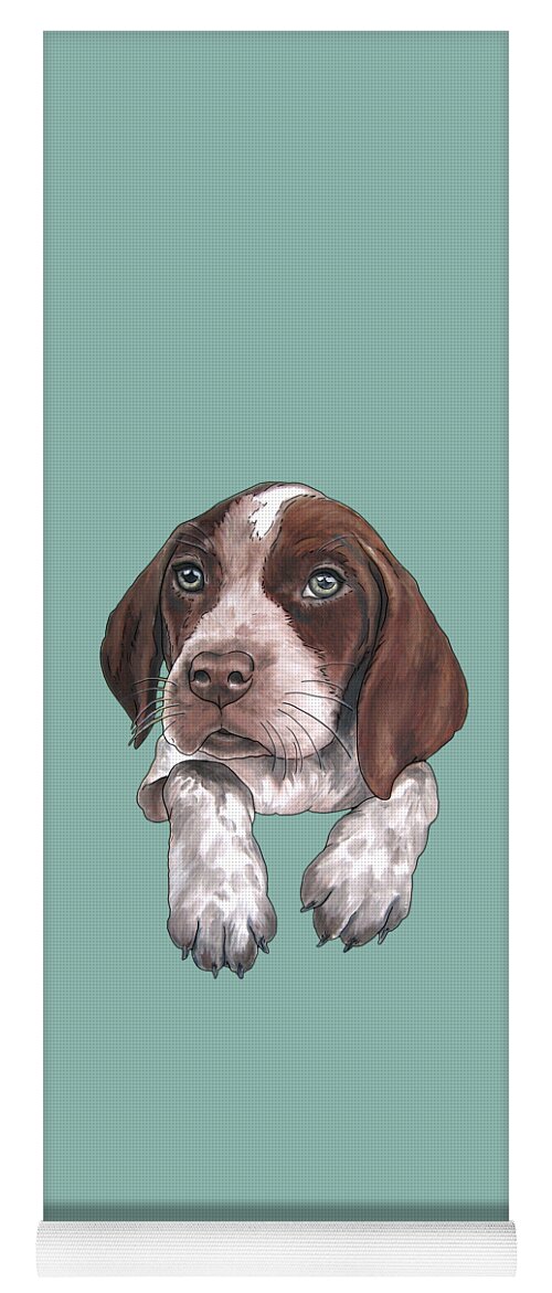 Dog Yoga Mat featuring the painting German Shorhaired Pointer Puppy by Jindra Noewi