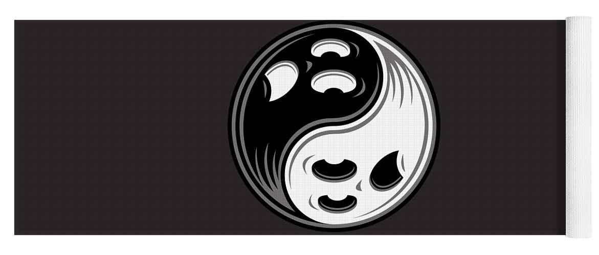 handicap ideologie parlement Ghost Yin Yang Black and White Yoga Mat by John Schwegel - Pixels