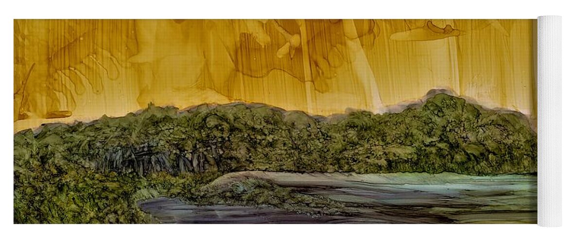 Island Yoga Mat featuring the painting Ghosts of Taahiamanu by Angela Marinari