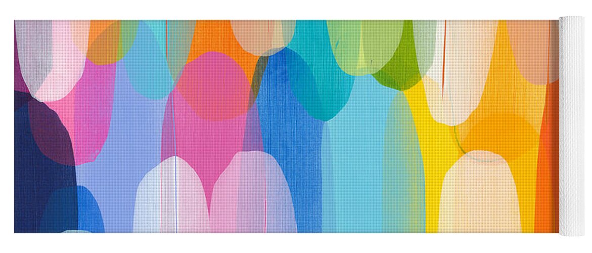 Abstract Yoga Mat featuring the painting Ginger Mint Julep by Claire Desjardins