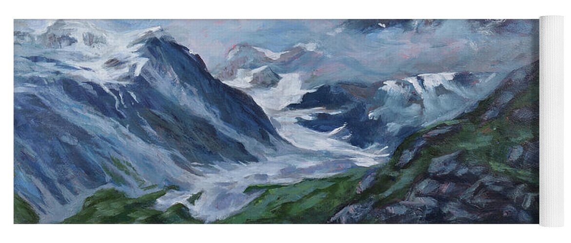 Glacier Yoga Mat featuring the painting Glacier Bay #8 by David Dorrell