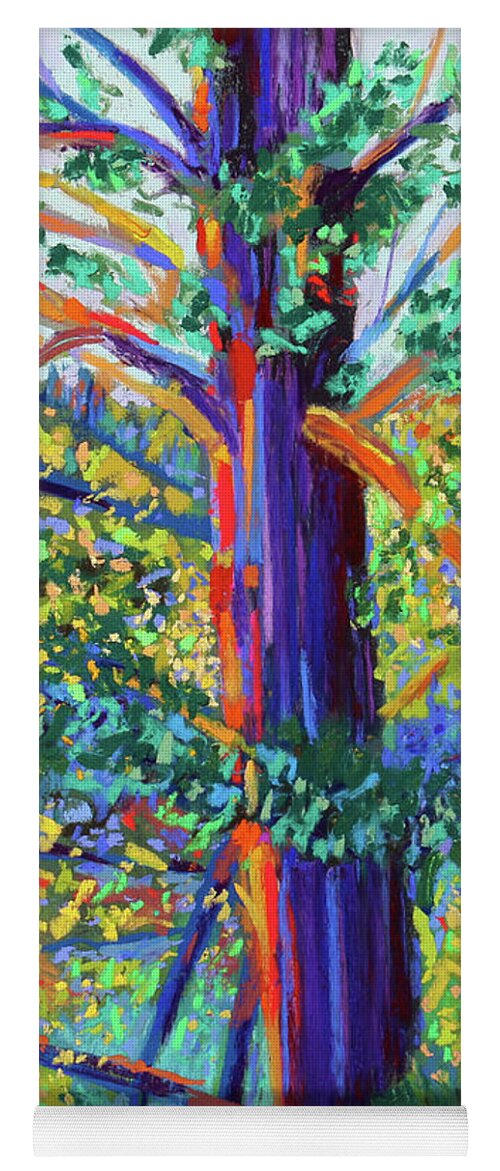 Impressionistic Trees Yoga Mat featuring the painting Glad for Sun After Weeks of Rain by Polly Castor