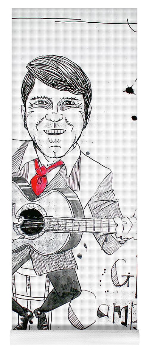  Yoga Mat featuring the drawing Glen Campbell by Phil Mckenney