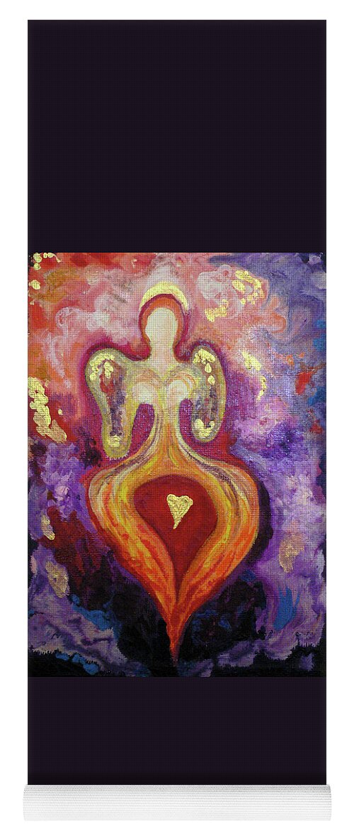 Goddess Yoga Mat featuring the painting Goddess - Palaeolithic 1 by Alex Florschutz