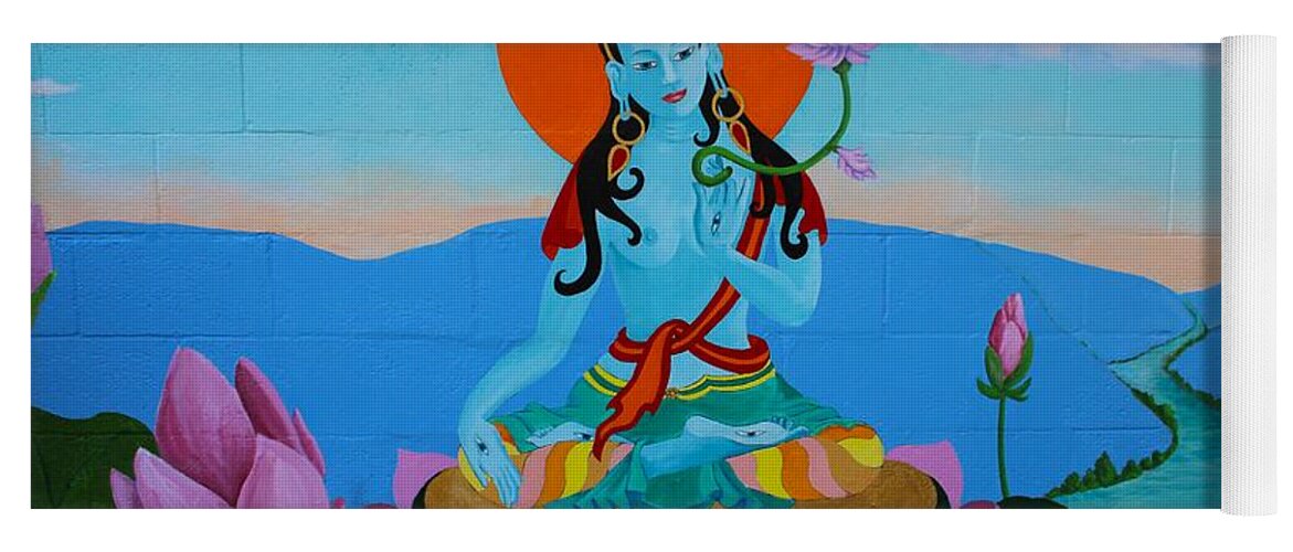 Mural Yoga Mat featuring the painting Goddess Tara by Marian Berg