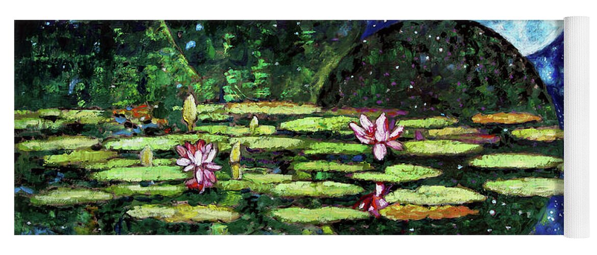 Water Lilies Yoga Mat featuring the painting God's Dream by John Lautermilch