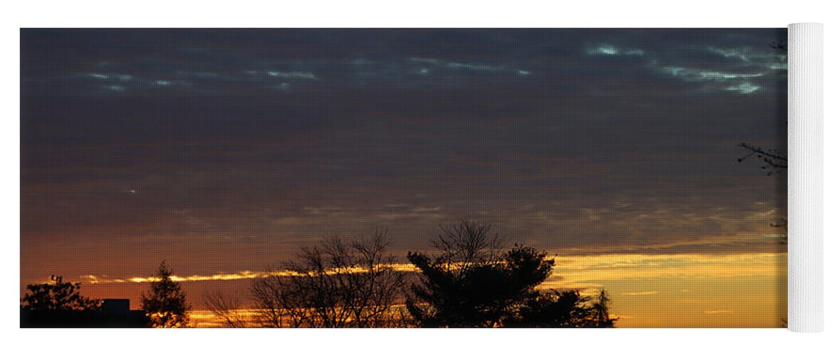 Morning Yoga Mat featuring the photograph Gold and Purple Sunrise February 17 2021 by Miriam A Kilmer