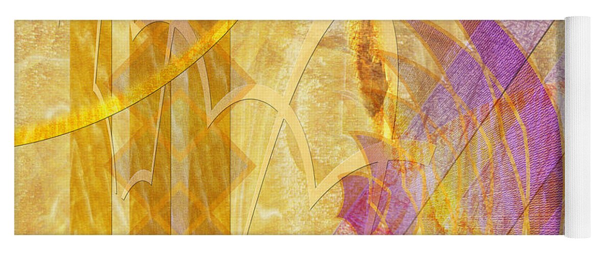 Gold Yoga Mat featuring the digital art Gold Fusion - Square Version by Studio B Prints