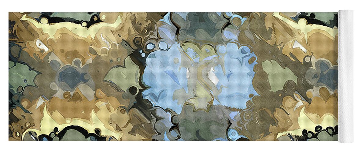 Gold Yoga Mat featuring the digital art Golden Abstract Pattern by Phil Perkins
