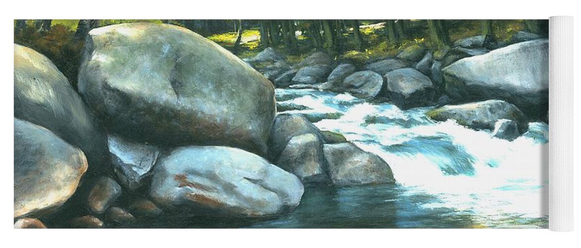 Brook Yoga Mat featuring the painting Golden Brook by Michael Swanson