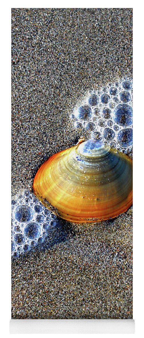 Denise Bruchman Photography Yoga Mat featuring the photograph Golden Clam in the Surf by Denise Bruchman