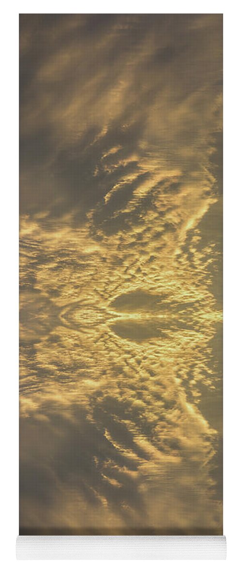 Clouds Yoga Mat featuring the digital art Golden clouds in the sunset sky 1 by Adriana Mueller