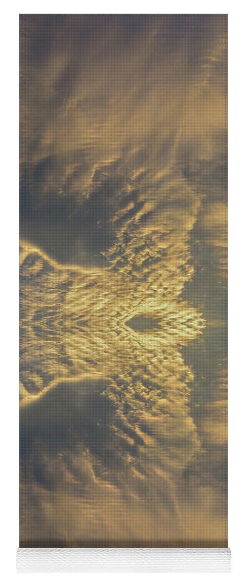 Clouds Yoga Mat featuring the digital art Golden clouds in the sunset sky 2 by Adriana Mueller