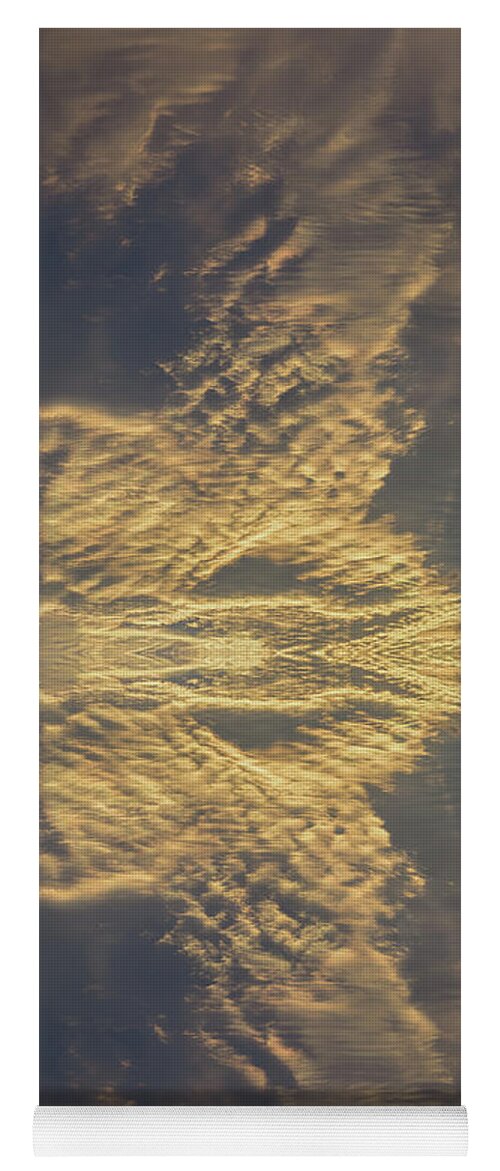 Clouds Yoga Mat featuring the digital art Golden clouds in the sunset sky 3 by Adriana Mueller