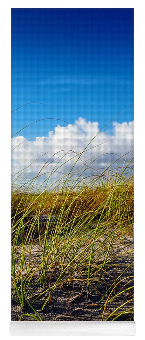 Clouds Yoga Mat featuring the photograph Golden Dune Grasses II by Debra and Dave Vanderlaan
