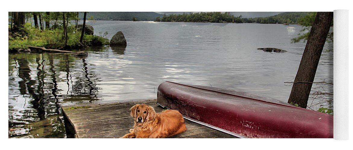 Lake Yoga Mat featuring the photograph Golden Lake Storm Overhead by Russel Considine