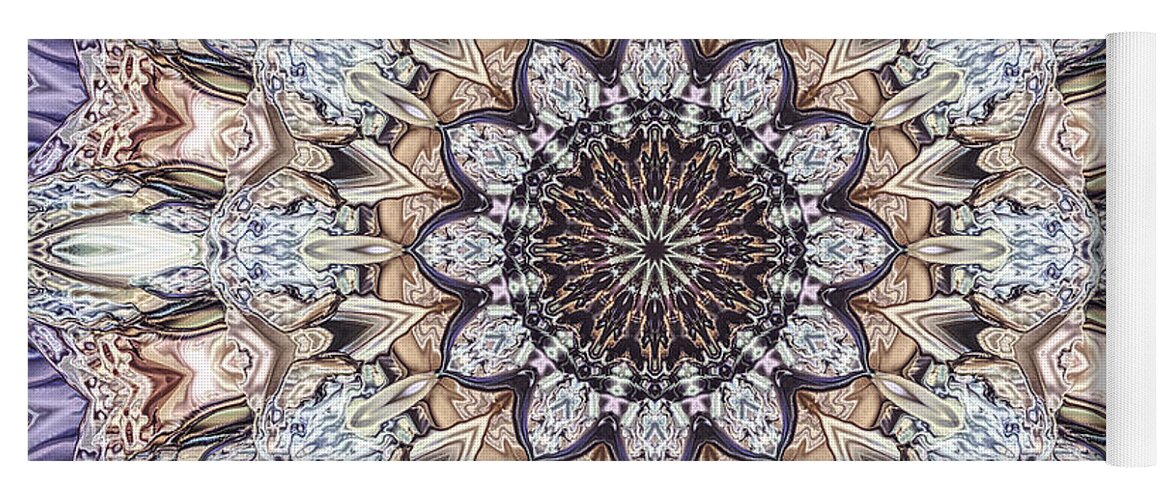 Mandala Yoga Mat featuring the digital art Golden Layers Abstract by Phil Perkins