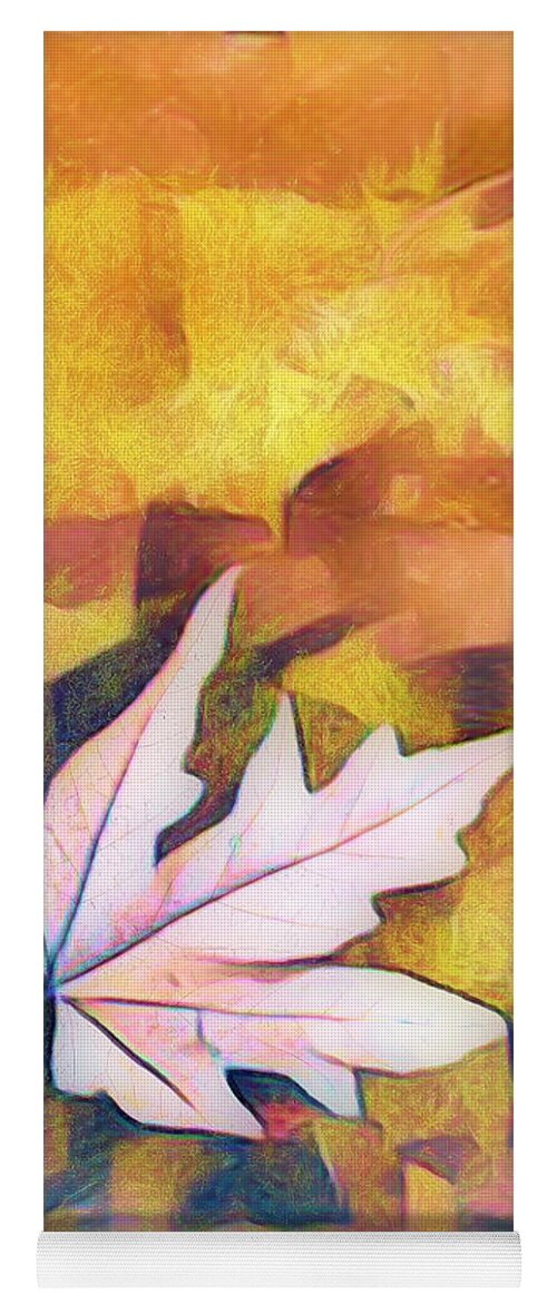 Fall Yoga Mat featuring the photograph Golden Maples Abstract II by Debra and Dave Vanderlaan