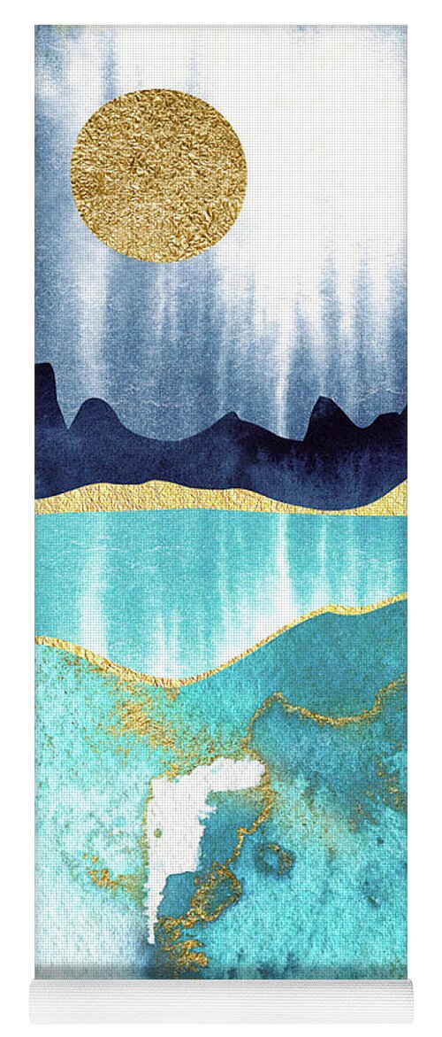 Modern Landscape Yoga Mat featuring the painting Golden Moon by Garden Of Delights