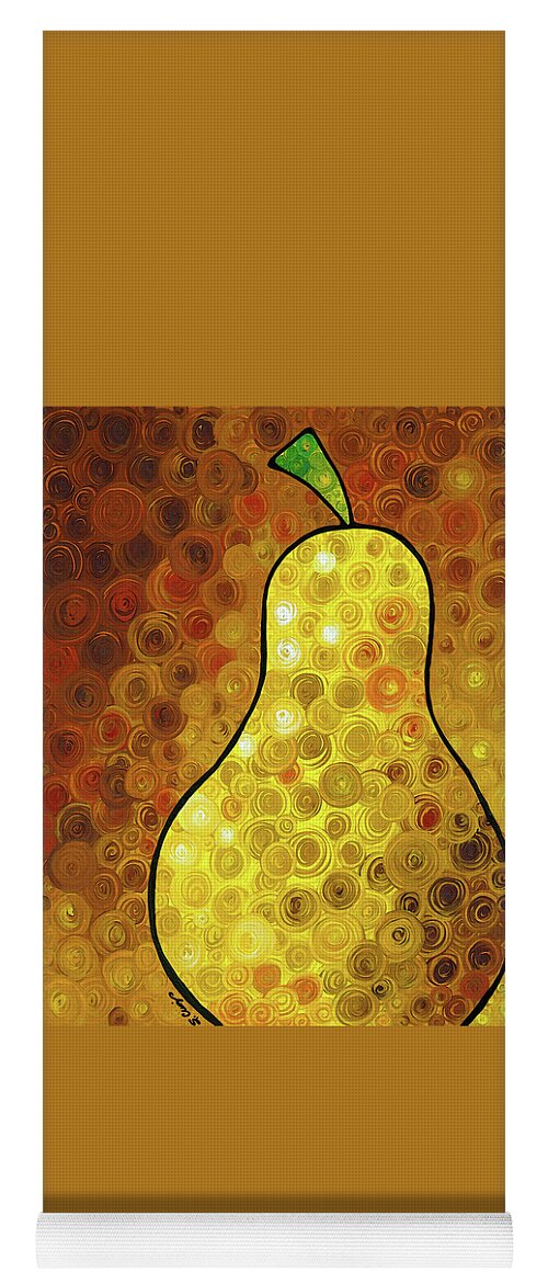 Pear Yoga Mat featuring the painting Golden Pear by Sharon Cummings