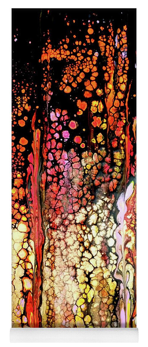 Gold Yoga Mat featuring the painting Golden Raindrops by Anna Adams