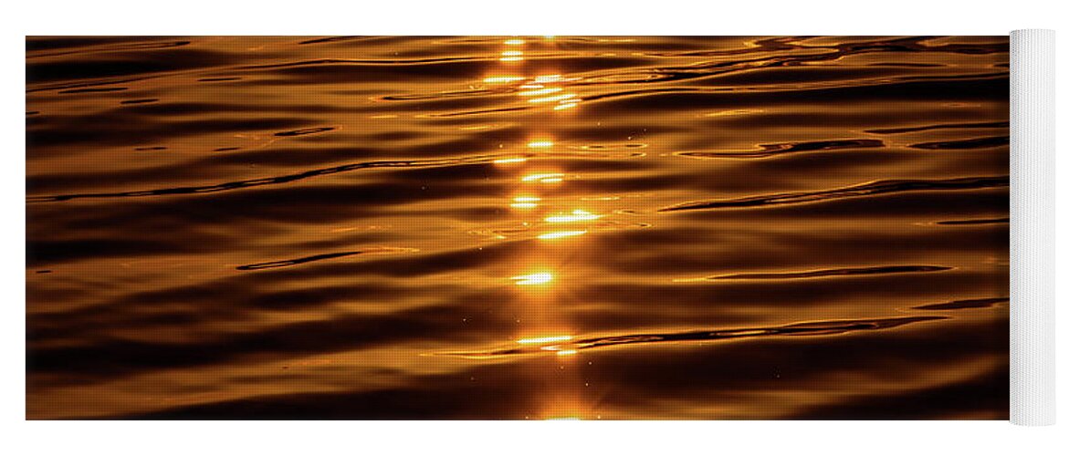 Abstract Water Yoga Mat featuring the photograph Golden Sunset by Naomi Maya