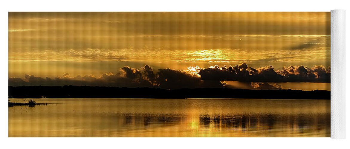 Golden Yoga Mat featuring the photograph Golden Sunset by Pam Rendall