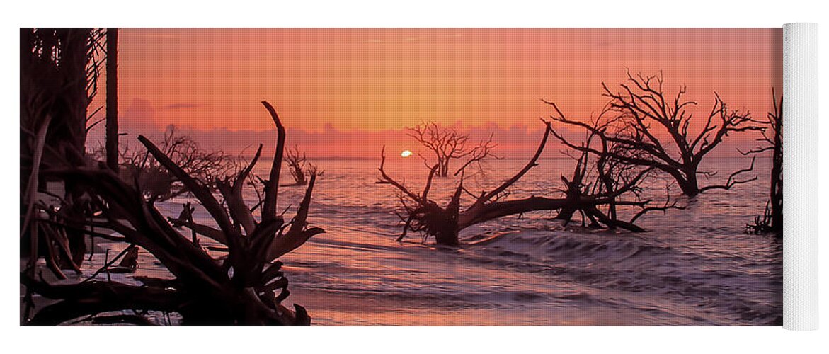 Sunrise Yoga Mat featuring the photograph The Forest and the Sea by Doug McPherson