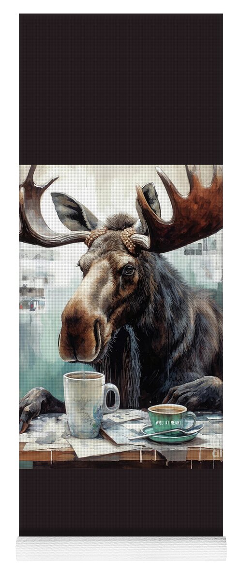Moose Yoga Mat featuring the painting Good Morning Moose by Tina LeCour