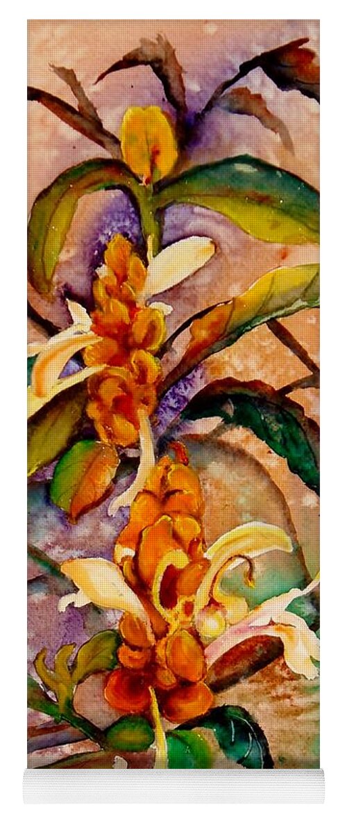 Shrimp Plant Painting Yoga Mat featuring the painting Goodbye to Summer by Lil Taylor