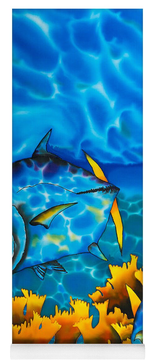 Pelagic Game Fish Yoga Mat featuring the painting Grand Caille Point by Daniel Jean-Baptiste