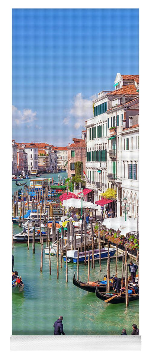Italy Yoga Mat featuring the photograph Grand Canal Gondolas, Venice by Neale And Judith Clark
