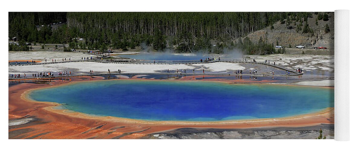 Grand Prismatic Spring Yoga Mat featuring the photograph Grand Prismatic Spring - Yellowstone NP by Richard Krebs