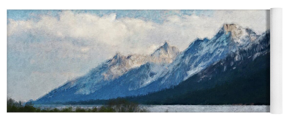 Grand Teton National Park Spring Painting Yoga Mat featuring the painting Grand Teton National Park Spring Painting by Dan Sproul