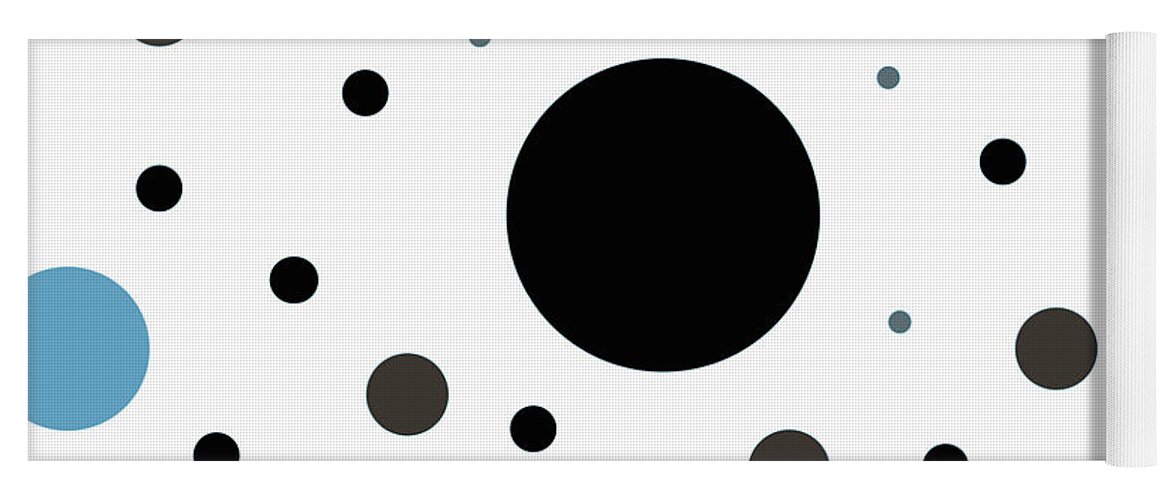 Black Yoga Mat featuring the digital art Graphic Polka Dots by Amelia Pearn