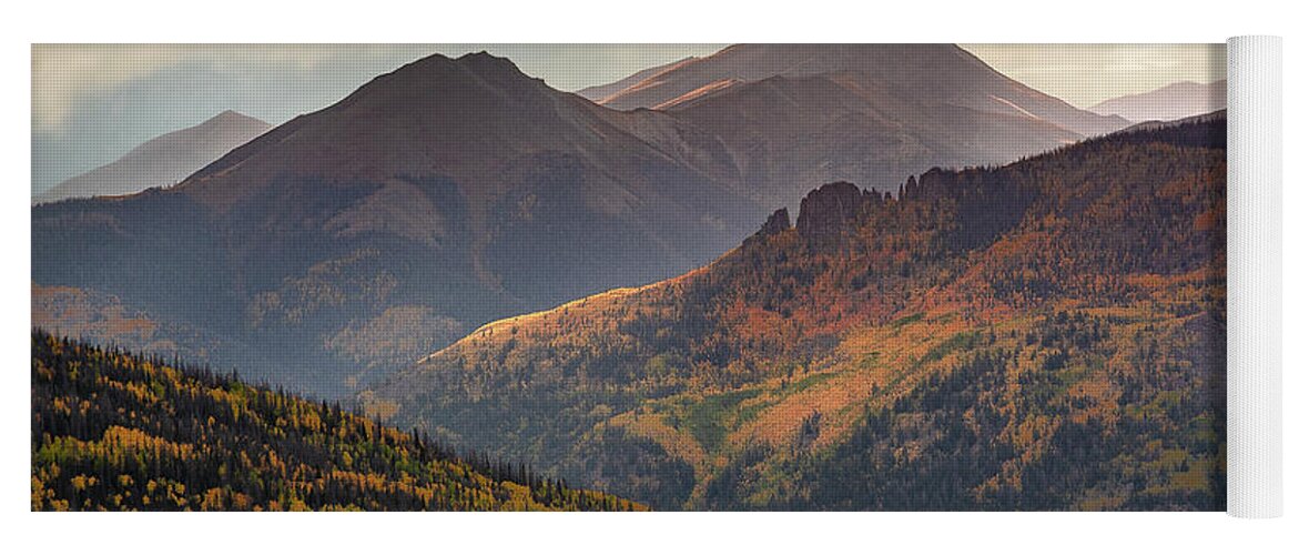 Colorado Yoga Mat featuring the photograph Grassy Mountain and Red - San Juan Mountains by Aaron Spong