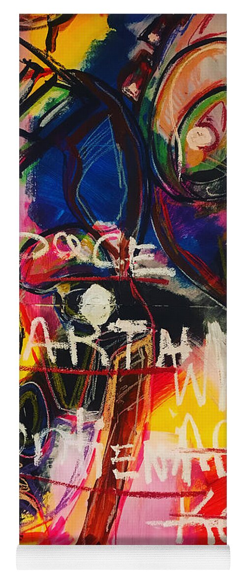 #abstractexpressionism #acrylicpainting #pastelpainting #juliusdewitthannah Yoga Mat featuring the mixed media Gratitude by Julius Hannah