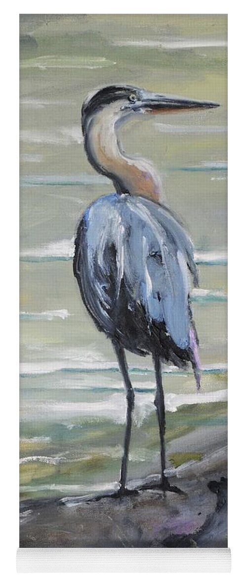 Heron Yoga Mat featuring the painting Great Blue Heron by Donna Tuten