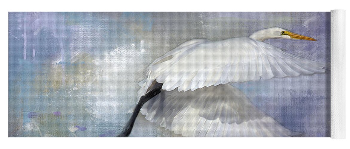 New Upload Yoga Mat featuring the photograph Great Egret by Theresa Tahara