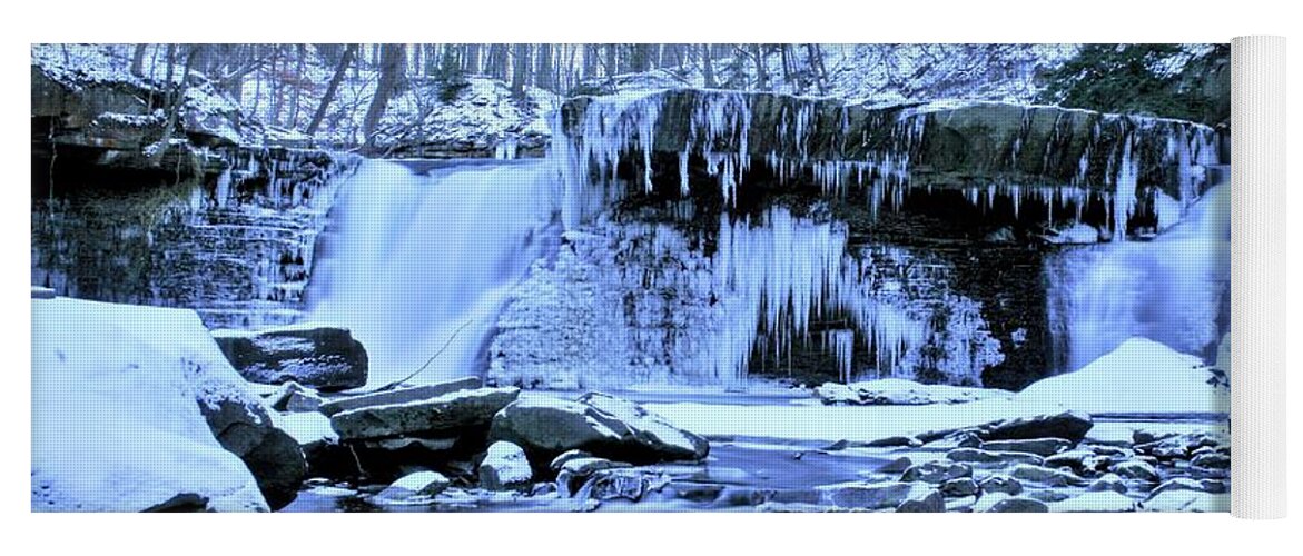  Yoga Mat featuring the photograph Great Falls Winter 2019 by Brad Nellis