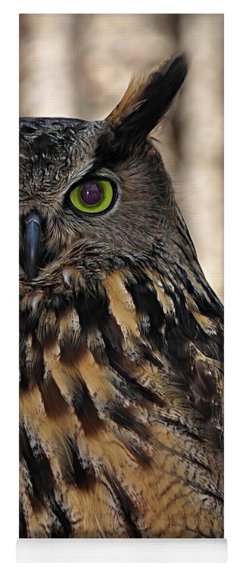 Owl Yoga Mat featuring the photograph Great Horned Owl by Rebecca Herranen