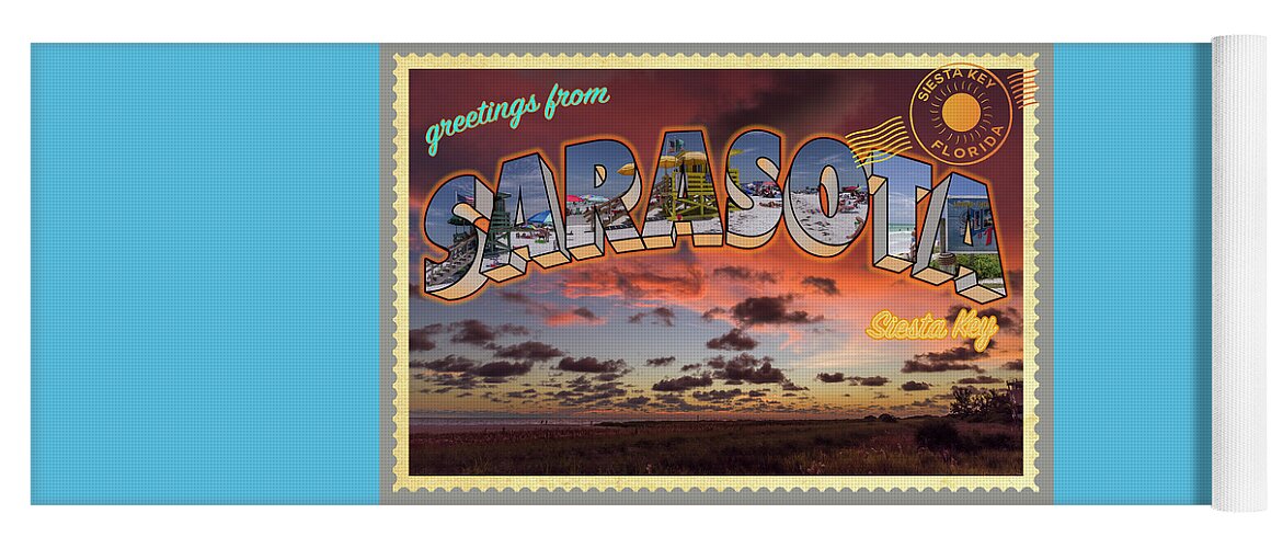 Sarasota Yoga Mat featuring the photograph Greetings from Sarasota 3 by Arttography LLC