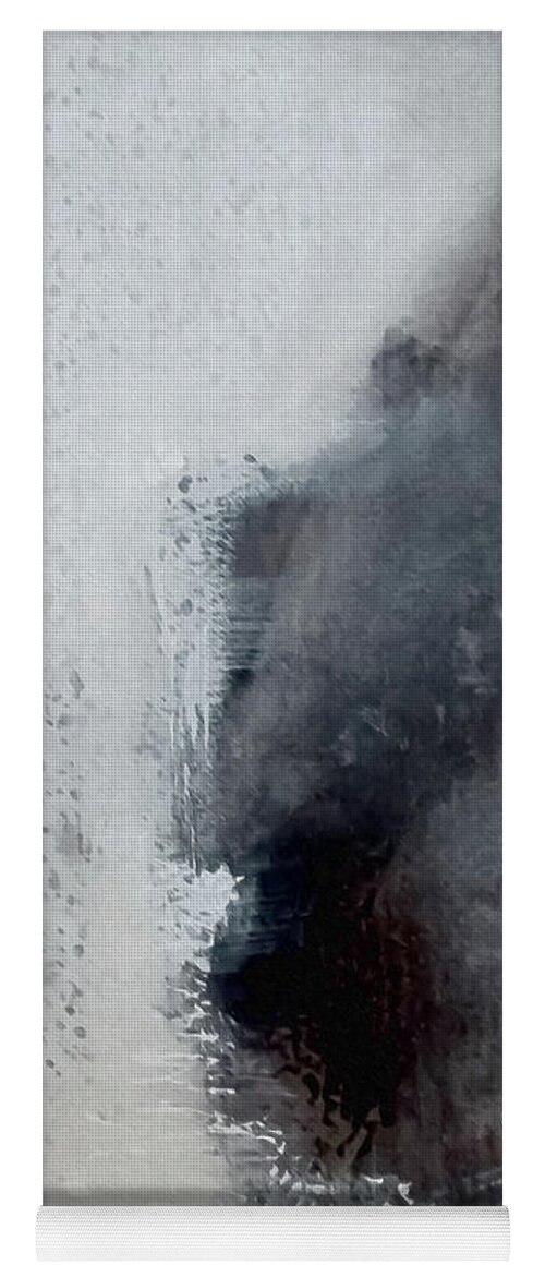 Waterway Yoga Mat featuring the painting Grey Day Waterway by Lisa Kaiser