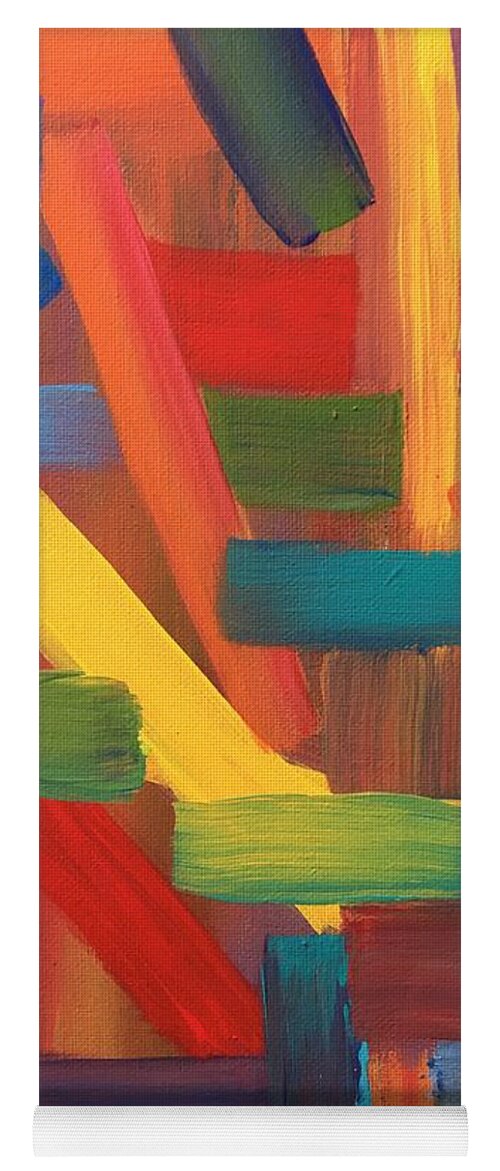 Color Yoga Mat featuring the painting Grid Iron by Debora Sanders