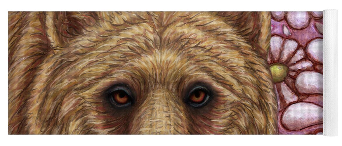 Grizzly Yoga Mat featuring the painting Grizzly Bear Tapestry by Amy E Fraser