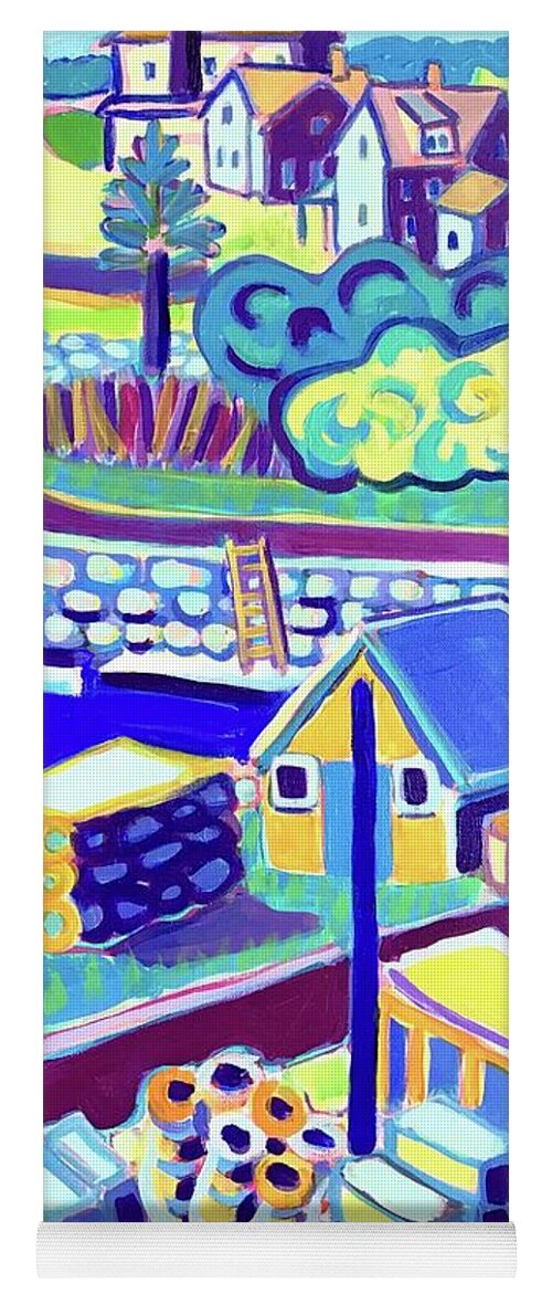 Gull Cove Yoga Mat featuring the painting Gull Cove, Rockport, MA by Debra Bretton Robinson