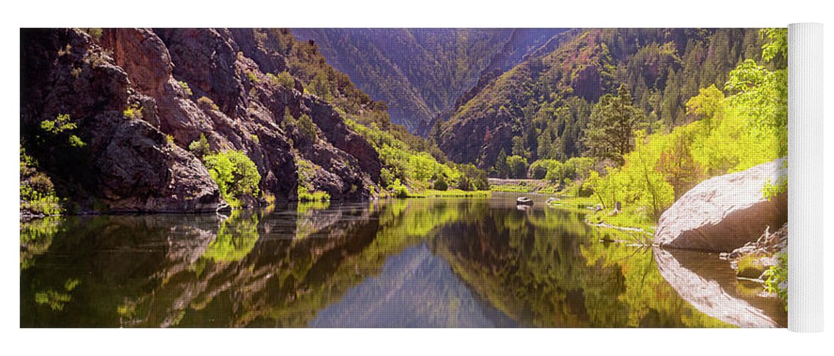 Reflection Yoga Mat featuring the photograph Gunnison River Serenity by Courtney Eggers