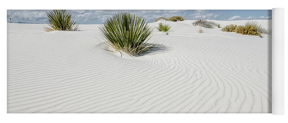 White Sands Yoga Mat featuring the photograph Gypsum Dunes by Margaret Pitcher